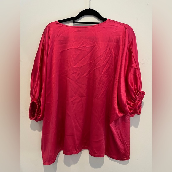 Red Satin Women's Top - Picture 6 of 8